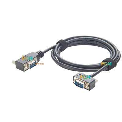 左向きロープロファイル VGA HD15 ケーブル