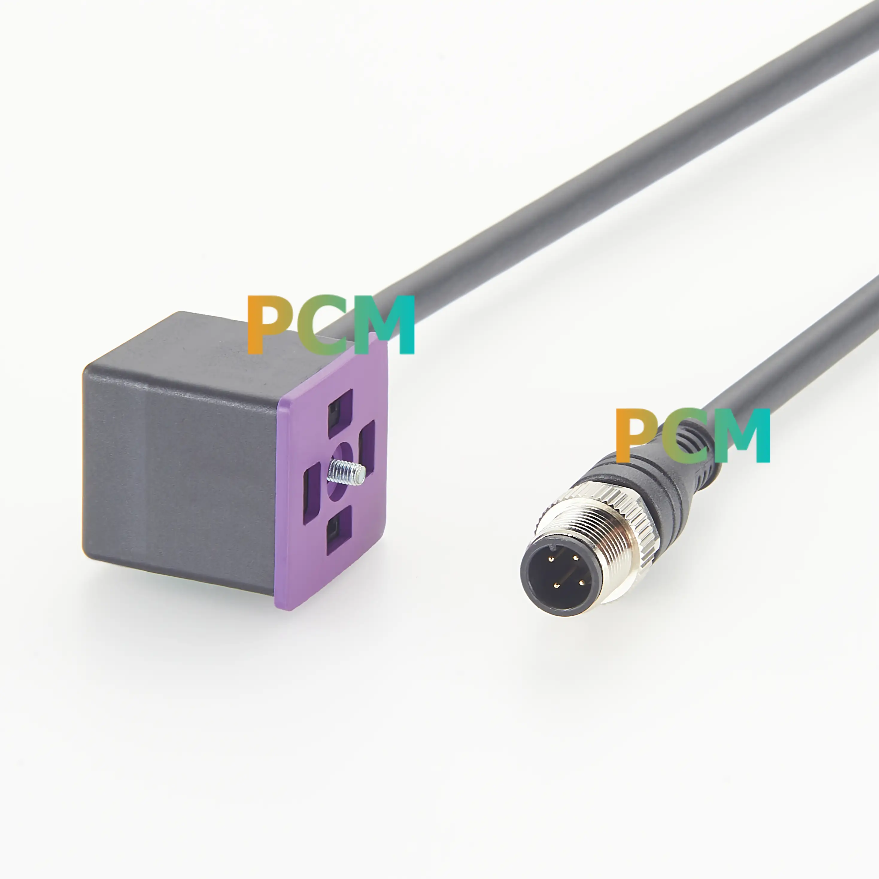 IFM E11277 E11187 E11622と互換性のあるDIN 43650フォームAソレノイドバルブコネクタケーブルへのM12 4ピンオス