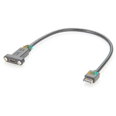 USB3.1 タイプ-C からタイプ-E 20 ピン パネル マウント ケーブル